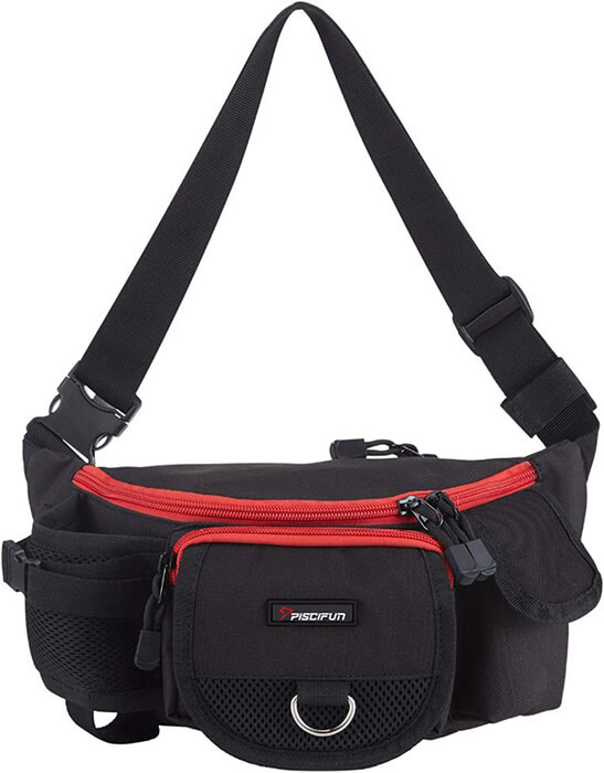 Taille de pêche Sac à bandoulière multiples poches Portable